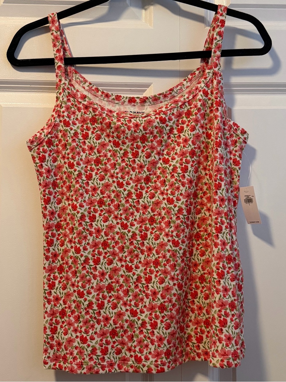 Floral Spaghetti Strap Tank Top L